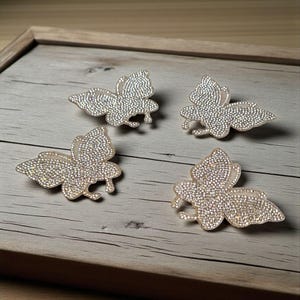 Strass Schmetterling Sparkle Patch Patches Aufnäher Alphabet Stickerei Kleidung