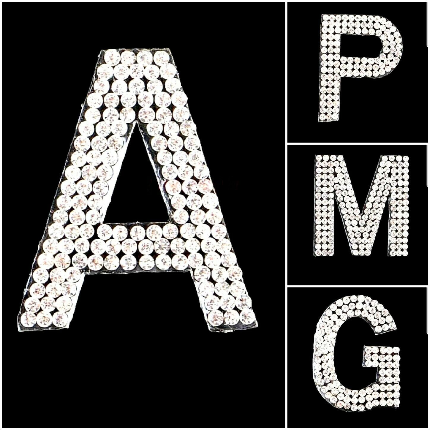 Iridescent AB Rhinestone Sparkle Black 4.7cm Iron-on Patch Letters —  Patches R Us