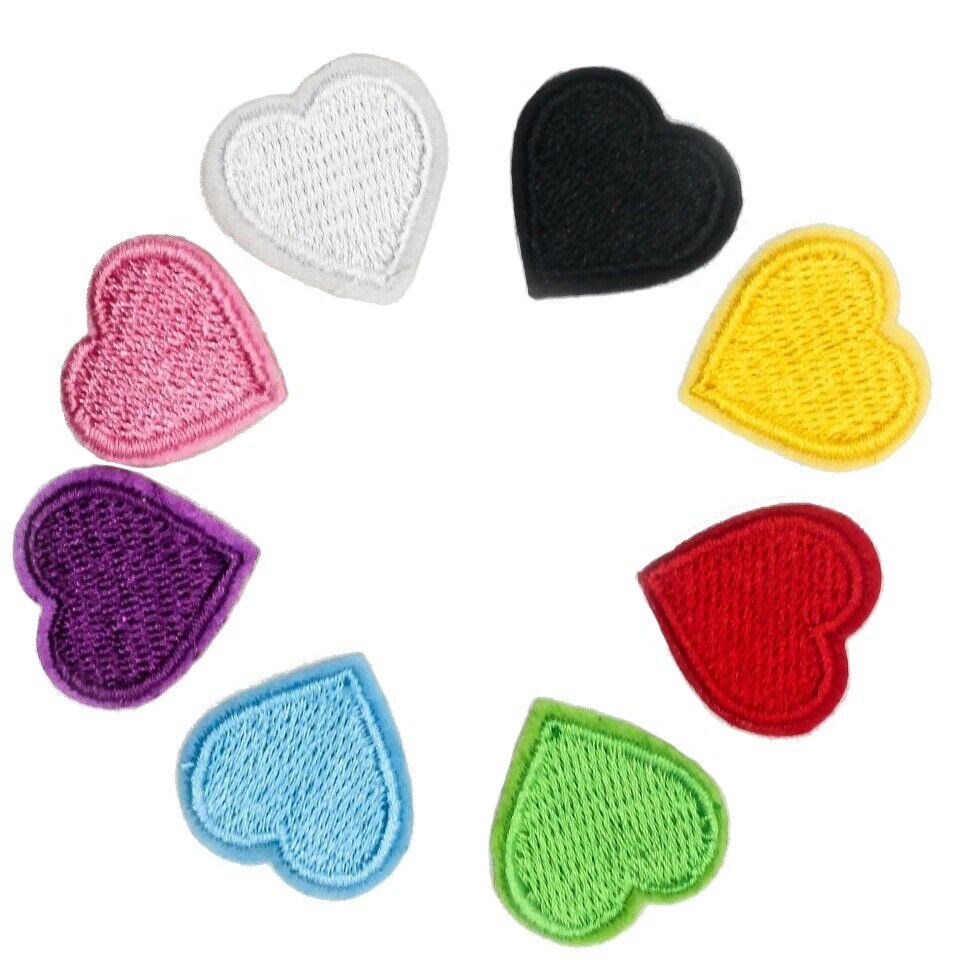 Iron on Patches - Red Heart Patch 10 Pcs Iron on Patch Embroidered Applique 1.26 x 1.18 Inches (3.2 x 3 cm) A-92