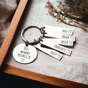 Personalised Keyring This Nanny Grandad Mummy Daddy Belongs To Gift Key Ring Stainless Steel Keyring Mother's Day Engraved image 4