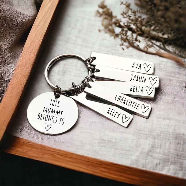 Personalised Keyring This Nanny Grandad Mummy Daddy Belongs To Gift Key Ring Stainless Steel Keyring Mother's Day Engraved image 4