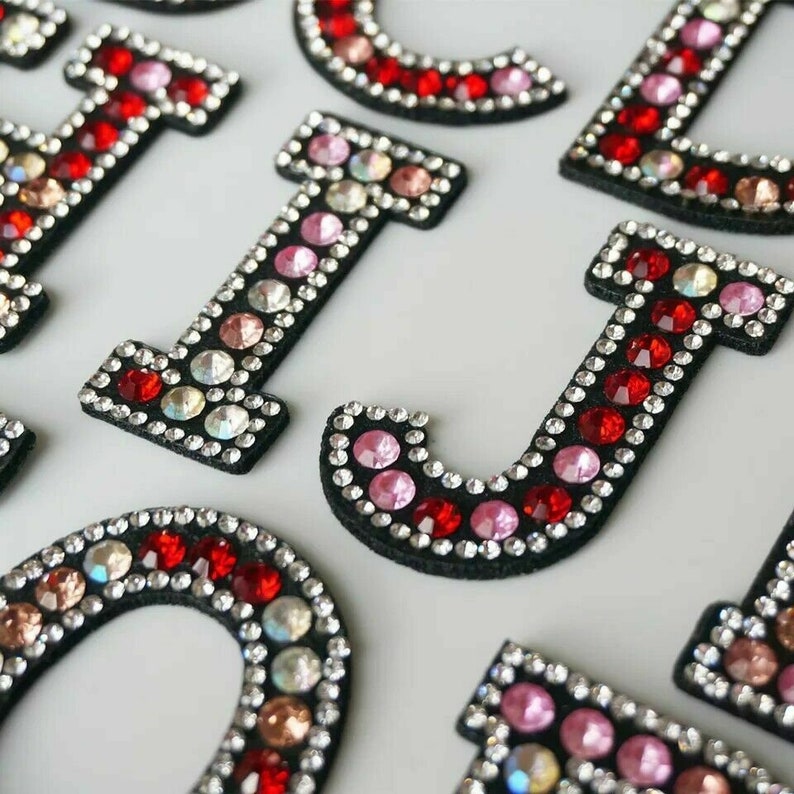 Rhinestone Sparkle Letter Patch Patches Iron /sew on Alphabet Etsy UK