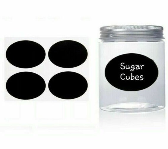 Chalkboard Oval Chalk Board Stickers Craft Kitchen Jar Labels Etsy