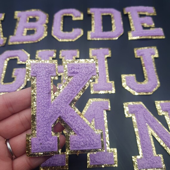Large 8cm Purple Chenille Patch Letter Patches Iron on / Sew - Etsy