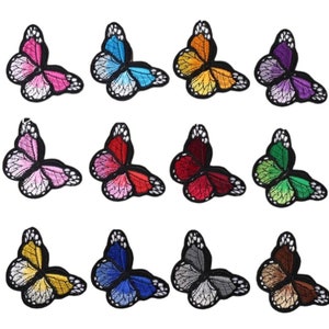 Parche bordado de mariposa e insecto, parches para planchar, bordado del alfabeto, ropa