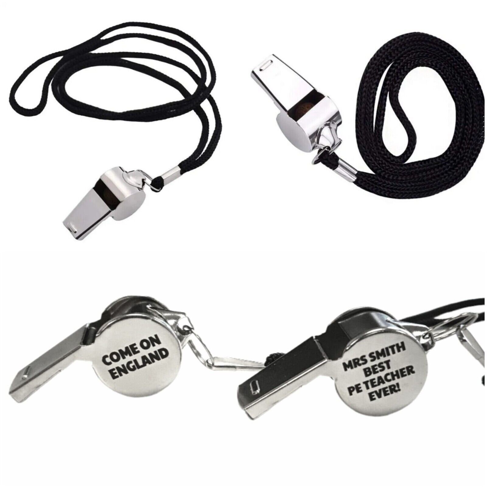 Personalised Whistles pack 2 Engraved Silver Metal Referee Etsy UK