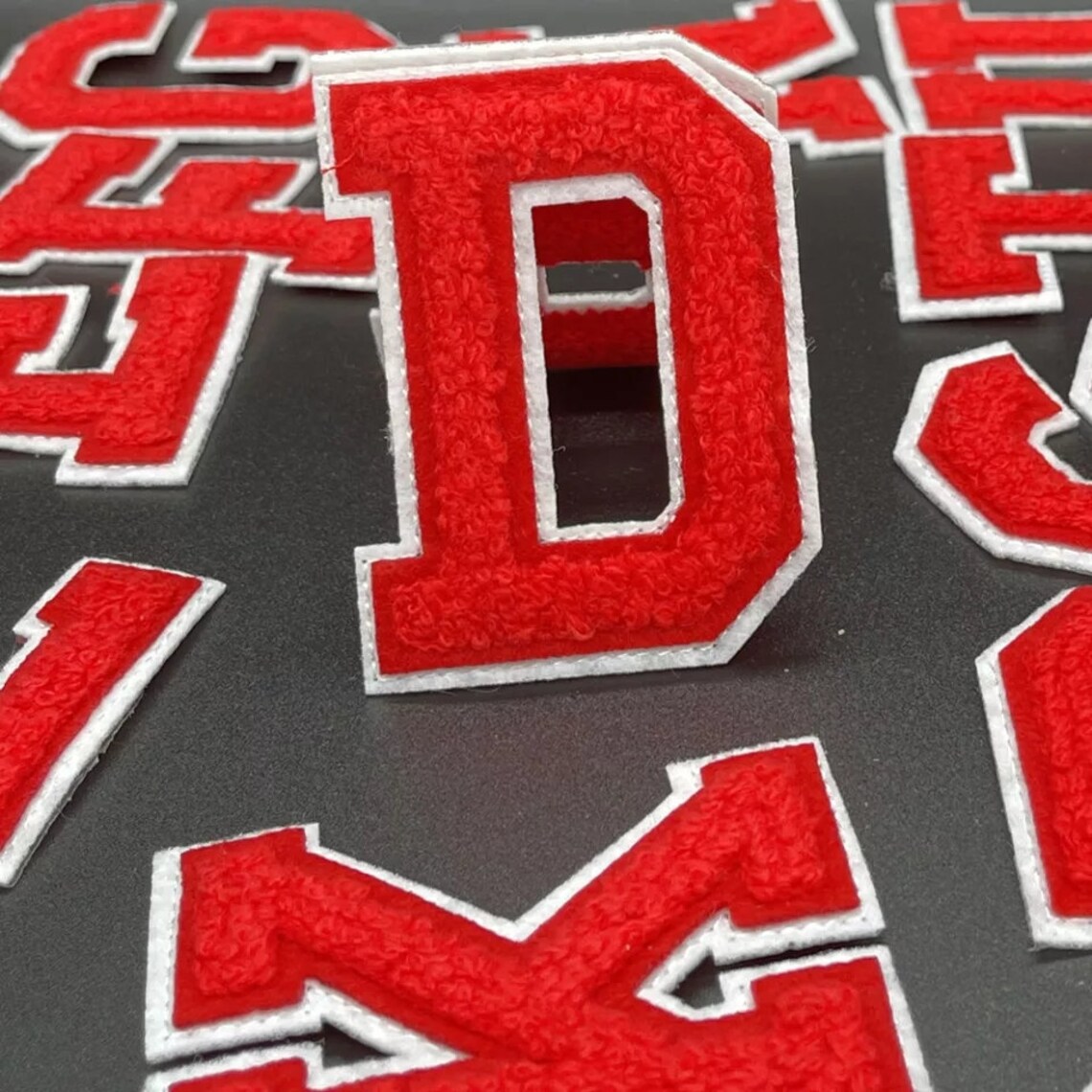 Red / White Chenille Letter Patch Patches Iron on / Sew on Etsy