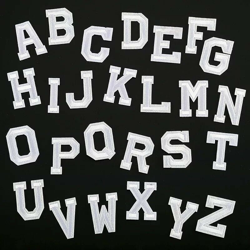 White Letter Patch Patches Iron on / Sew on Retro Alphabet Etsy