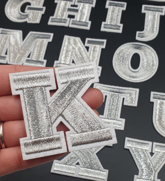 Iron-On Glitter Letters Silver