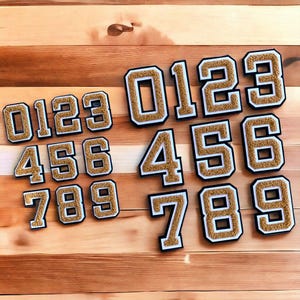 Brown Chenille Number Patches 5cm & 7.5cm 3D Varsity Patches Iron on Alphabet Embroidery Clothes