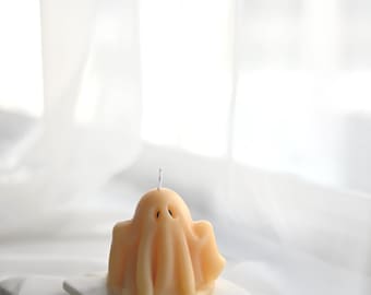 Handmade Soy Wax Ghost Candle: Halloween Decor