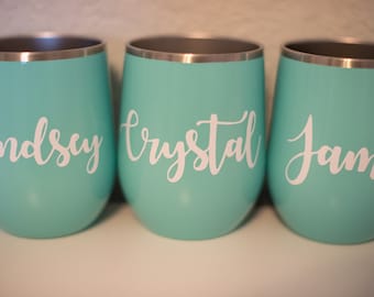 Bridesmaid Name Decals | Bridesmaids Tumblers & Cups | Birthday Gifts | Bachelorette Party | Bride Gift