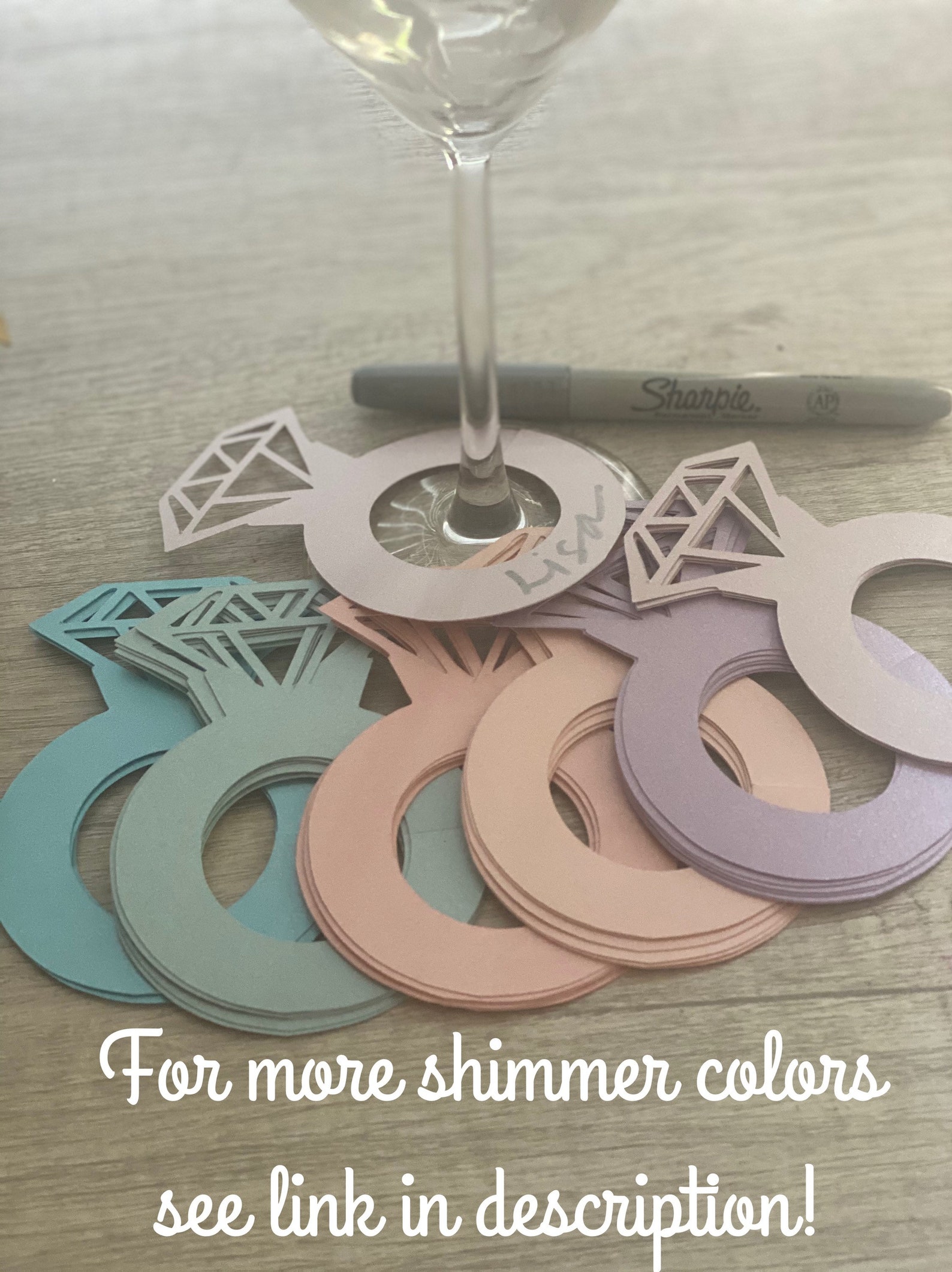 Diamond Ring Drink Tags set of 20 Bridal Shower Drink Tags Etsy