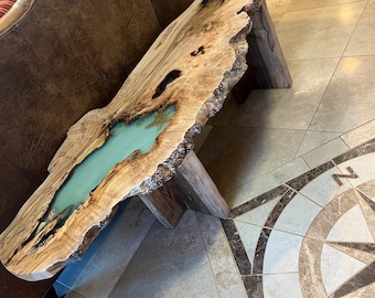 Maple Burl Sofa / Entry / Hall Table with Live Edge