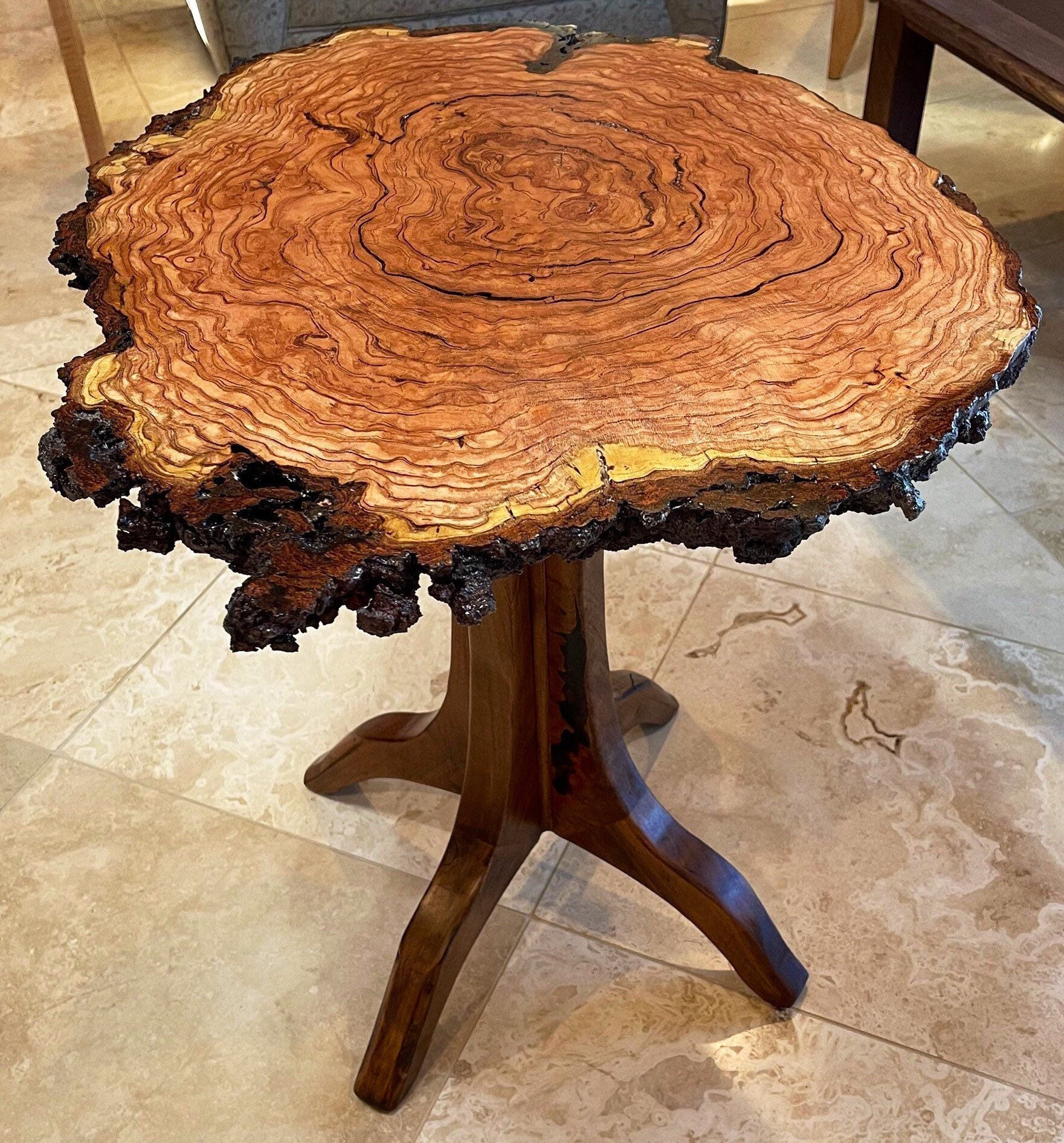 Large Cherry Burl Tea Table Cherry Burl Ready to Ship Etsy