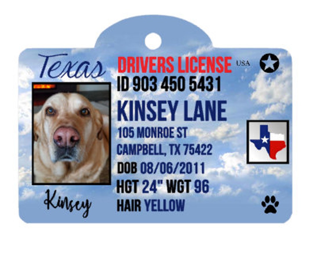 Dog License Tag Pet ID Personalized Pet Tag Aluminum Dog State Etsy