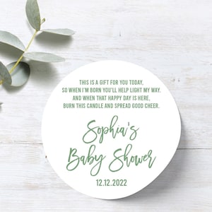 Personalized Baby Shower Favor Stickers | Poem Candle Sticker