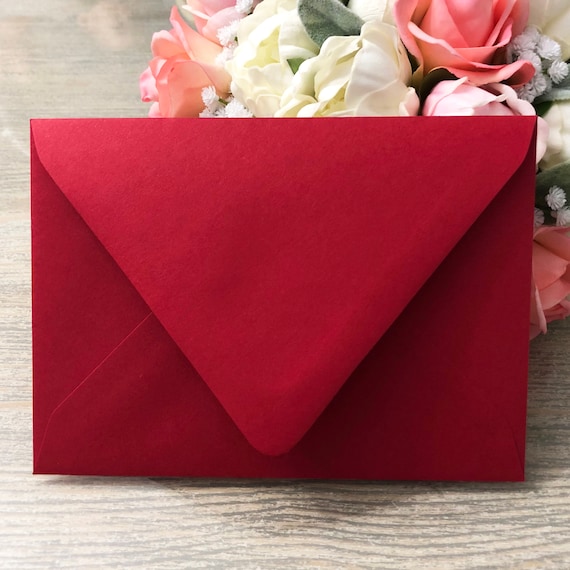 50 red euro flap envelopes choose from a1 envelopes a2 etsy