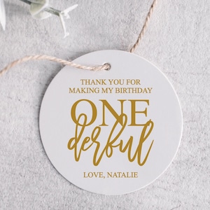 ONEderful Birthday Favor Tags – First Birthday Party, Custom Printed