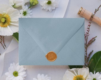 Dusty Blue Euro Flap Envelopes - 25 Envelopes - Choose from A1 Blue Envelopes, A2 Blue Envelopes, A6 Blue Envelopes, A7 Dusty Blue Envelopes
