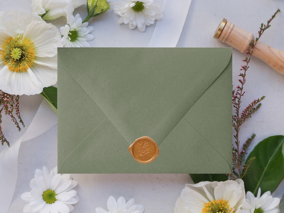 Dusty Green Euro Flap Envelopes 25 Envelopes Choose From A1 Green