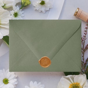 Dusty Green Euro Flap Envelopes - 25 Envelopes - Choose from A1 Green Envelopes, A2 Green Envelopes, A6 Green Envelopes, A7 Green Envelopes