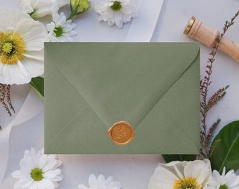 Dusty Green Euro Flap Envelopes - 25 Envelopes - Choose from A1 Green Envelopes, A2 Green Envelopes, A6 Green Envelopes, A7 Green Envelopes