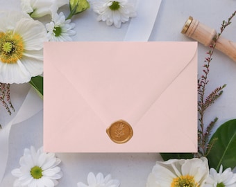 Blush Pink Euro Flap Envelopes: 5x7 A7, 95lb Paper, Set of 25