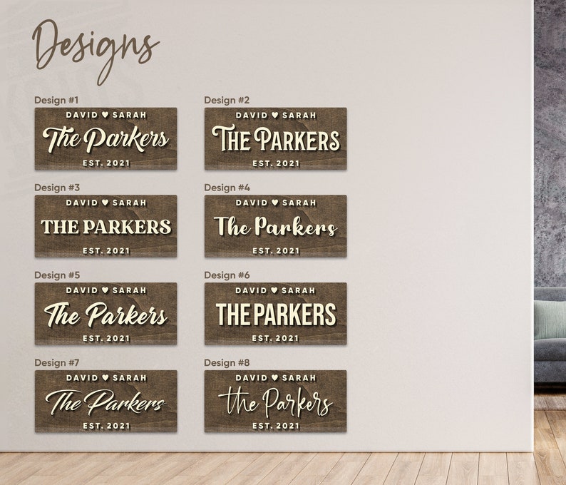 Custom Wedding Gift Last Name Sign Custom Wood Sign Established Sign Wedding Sign Family Name Sign Newlywed Present for Wedding image 7