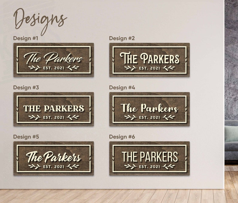 Custom Name Sign, 5th Anniversary Gift, Last Name Sign, Established Sign, Personalized Wedding Sign, Farmhouse Sign, Rustic Wood Sign image 6