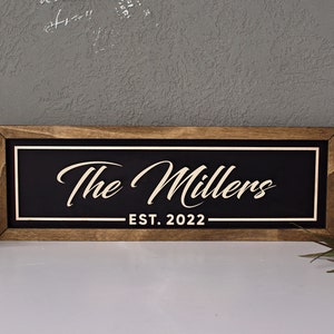 Farmhouse Wall Decor, Housewarming Gift, Last Name Sign for Wall, Established Sign, Family Name Gift, Personalized Wedding Last Name Sign image 3