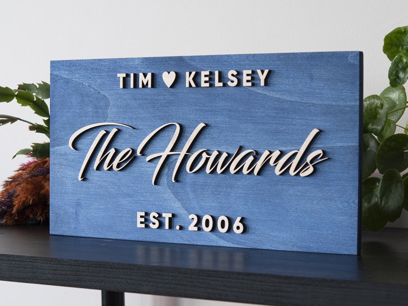 Custom Wedding Gift Last Name Sign Custom Wood Sign Established Sign Wedding Sign Family Name Sign Newlywed Present for Wedding image 4