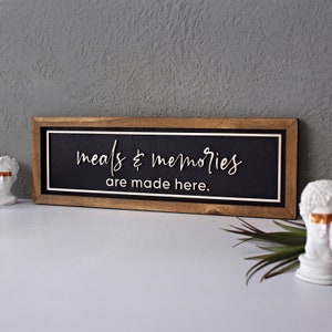 Letrero rústico enmarcado en 3D con comida y recuerdos, decoración de bar, decoración de pared de restaurante, regalo para mamá, regalo para hermana, regalo de boda, decoración de comedor