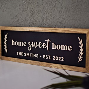 Personalized Modern Farmhouse Wall Decor | Family Name Front Door Welcome Sign | Personalized Gift for Newly Engaged Couple | Last Name Sign