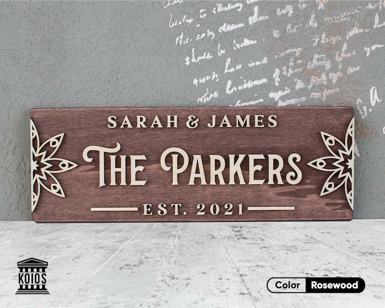 Last Name Sign Established Sign Custom Wood Sign Etsy