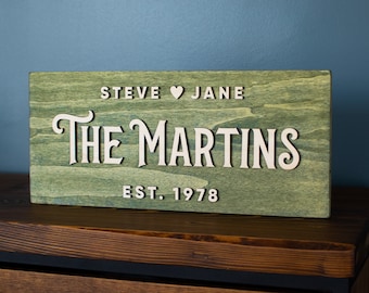 Rustic Last Name Sign for Wall, Pallet Sign Wedding Gift for Couple with Established Wedding Date, Personalized Family Name Sign, Wood Sign