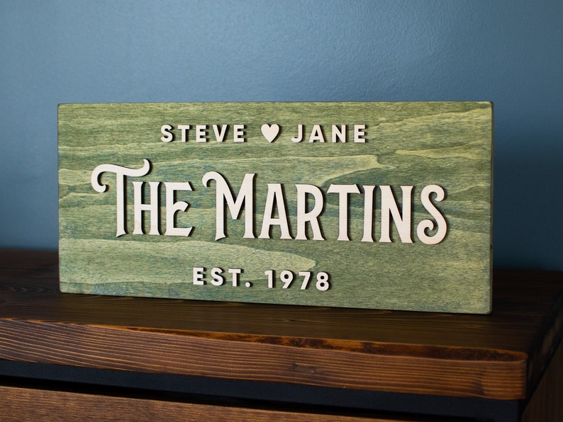 Anniversary Gift, Last Name Sign, Custom Family Name Sign, Established Sign, Personalized Wedding Sign, Farmhouse Sign, Wedding Present image 4