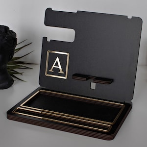 Schwarze und stilvolle Dockingstation aus Holz, nur weil Geschenk für Männer Geschenk für beste Freundin Wertschätzung Geschenk für enge Freunde und Verwandte