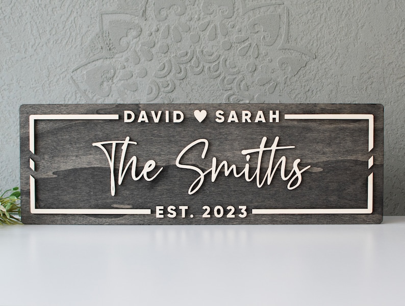 Wedding Gifts for Couple, Custom Wedding Signs, 3d Wood Signs, Housewarming Gift, Custom Engagement Gift, Last Name Sign, Established Sign