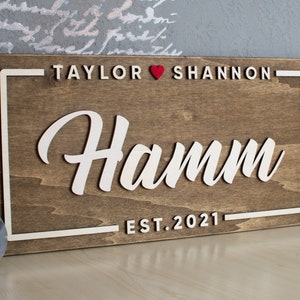 Anniversary Gift for Parents, Newlywed gift for Home, Wedding Gift for Couple Established Wedding Date, Custom Wood Sign Engagement Gift
