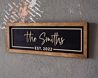 Anniversary Gift Last Name Sign - Custom Wood Sign - Perfect Wedding Present Sign - Personalized Wedding Sign - Home Decor Gift Ideas