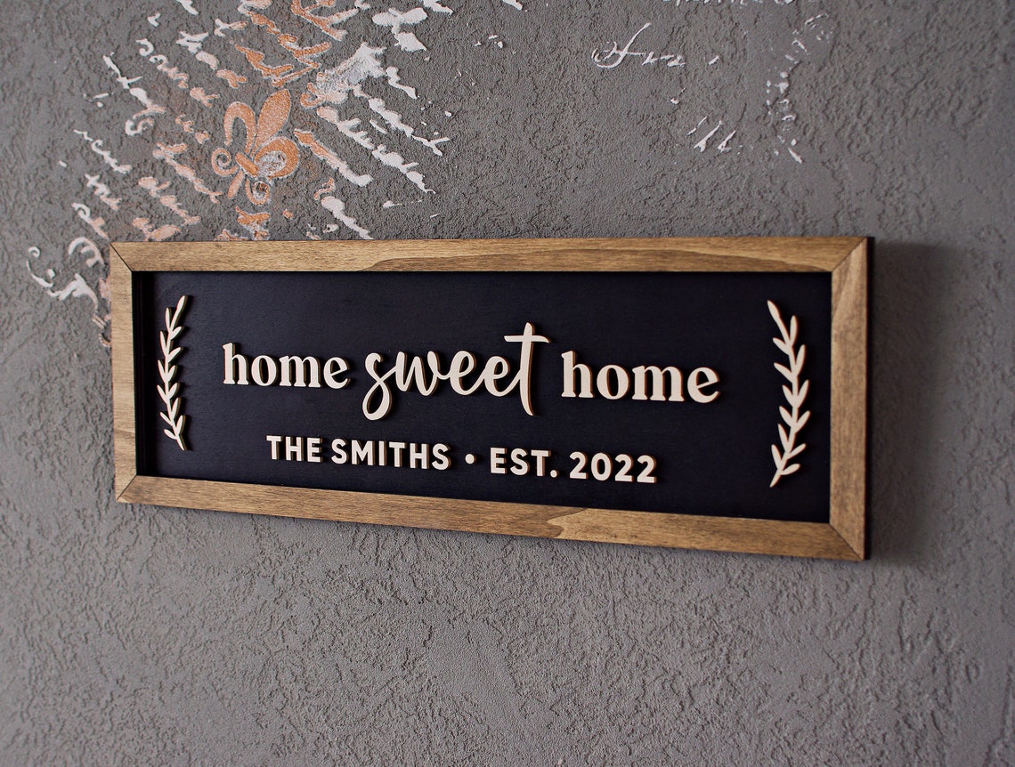 Farmhouse Decor Living Room Stylish Home Sweet Home Sign Etsy