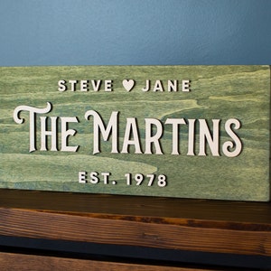 Custom Wedding Gift Last Name Sign Custom Wood Sign Established Sign Wedding Sign Family Name Sign Newlywed Present for Wedding image 5