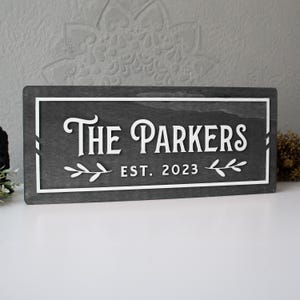 Last Name Sign, Rustic Sign wood, Home Wall Decor, Personalized Wedding Sign, Farmhouse Decor Established Sign, Modern Family Name Sign