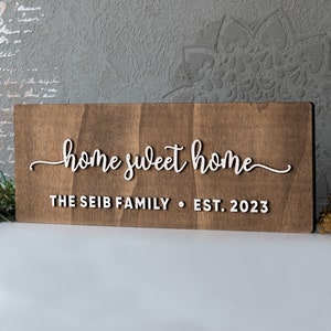 Placa &quot;Lar Doce Lar&quot;, Placa &quot;Nosso Primeiro Lar&quot;, Placa &quot;Casa Nova&quot;, Presente de Boas-Vindas&quot;, Decoração Personalizada para Casa, Placas de Madeira, Placas Rústicas, Decoração de Parede
