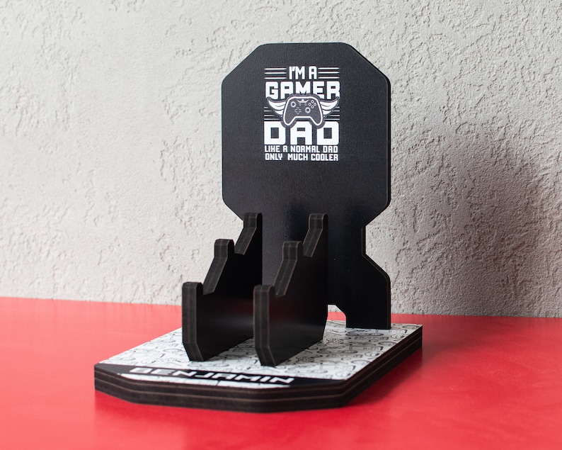 Birthday Gift for Gamer Dads, Personalized Headphone and Controller Stand, Controller Holder, Gamer Gifts for Men, Gaming Accessory image 9