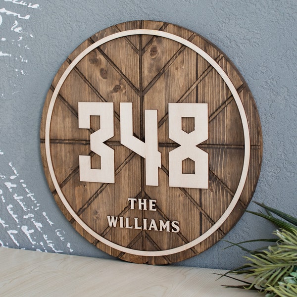 Circle Number Sign Round Address Sign for House Plaque Lake House Realtor Closing Gift for Client Gift Ideas Beach House Sign Last Name Sign