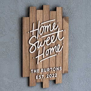 Realtor Closing Gift, Home Sweet Home Sign, New Home Wooden Sign, New Homeowner Gift, Housewarming Gift, Home Buyer Gift Idea,Last Name Sign