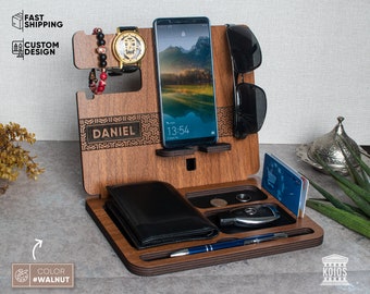 Regalo di compleanno per lui, Docking Station Men, Regalo Mens personalizzato, Regalo per il marito, Migliori regali per papà, Regali personalizzati per lui, Regali papà