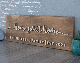 Home Sweet Home Hand Painted Wood Sign Home Gift